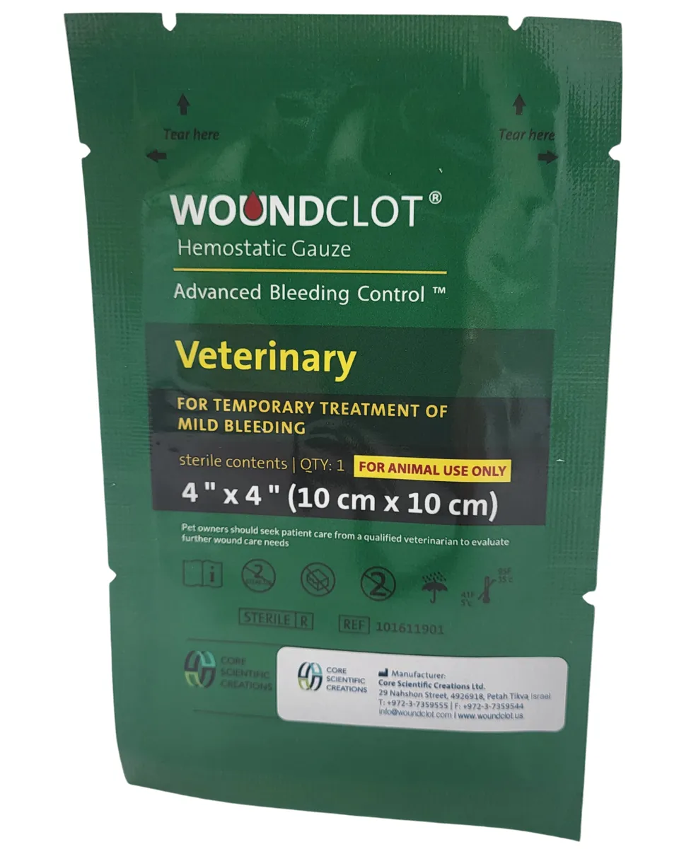 WoundClot™ Veterinary Gauze 10x10 cm