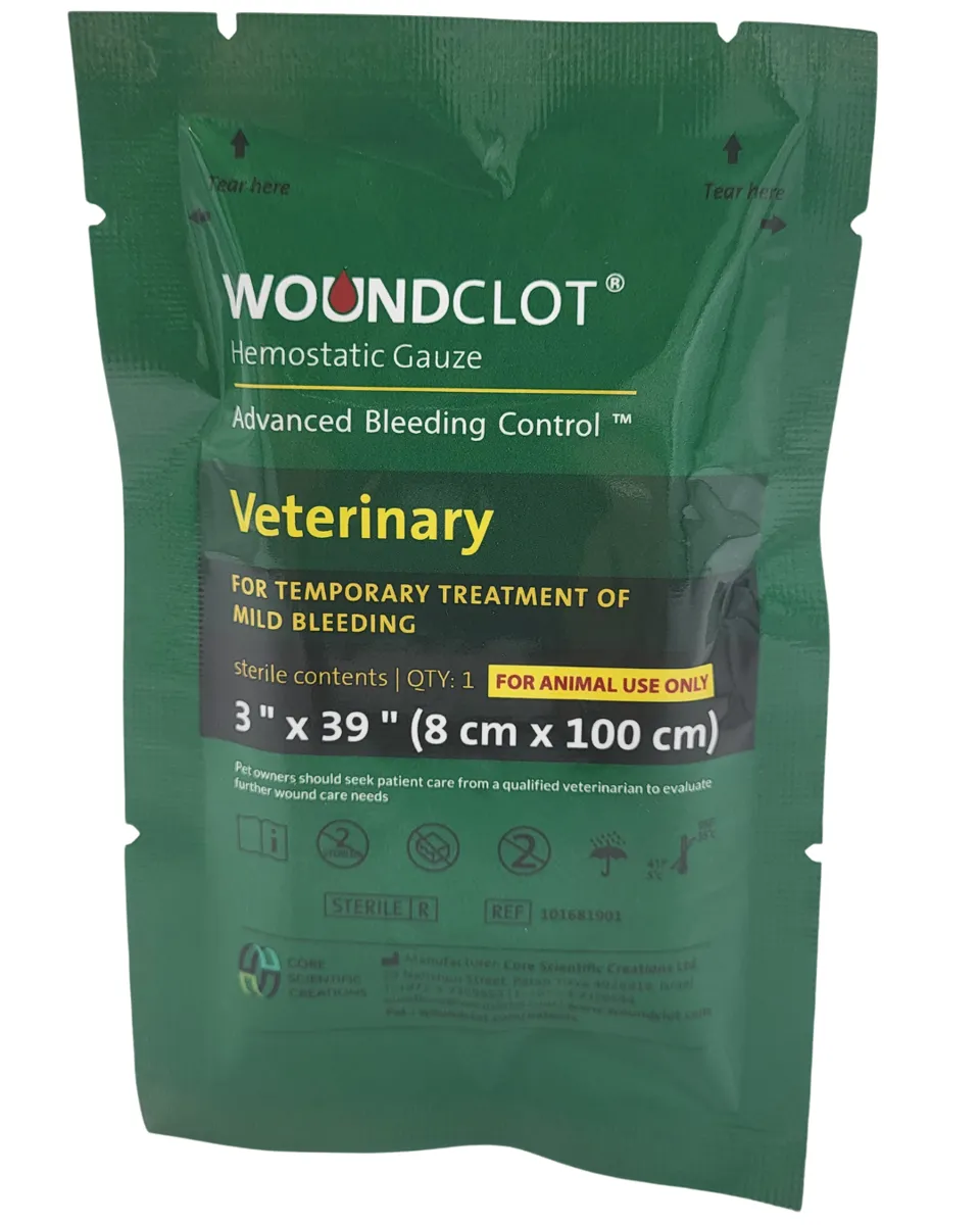 WoundClot™ Veterinary Gauze 8x100 cm