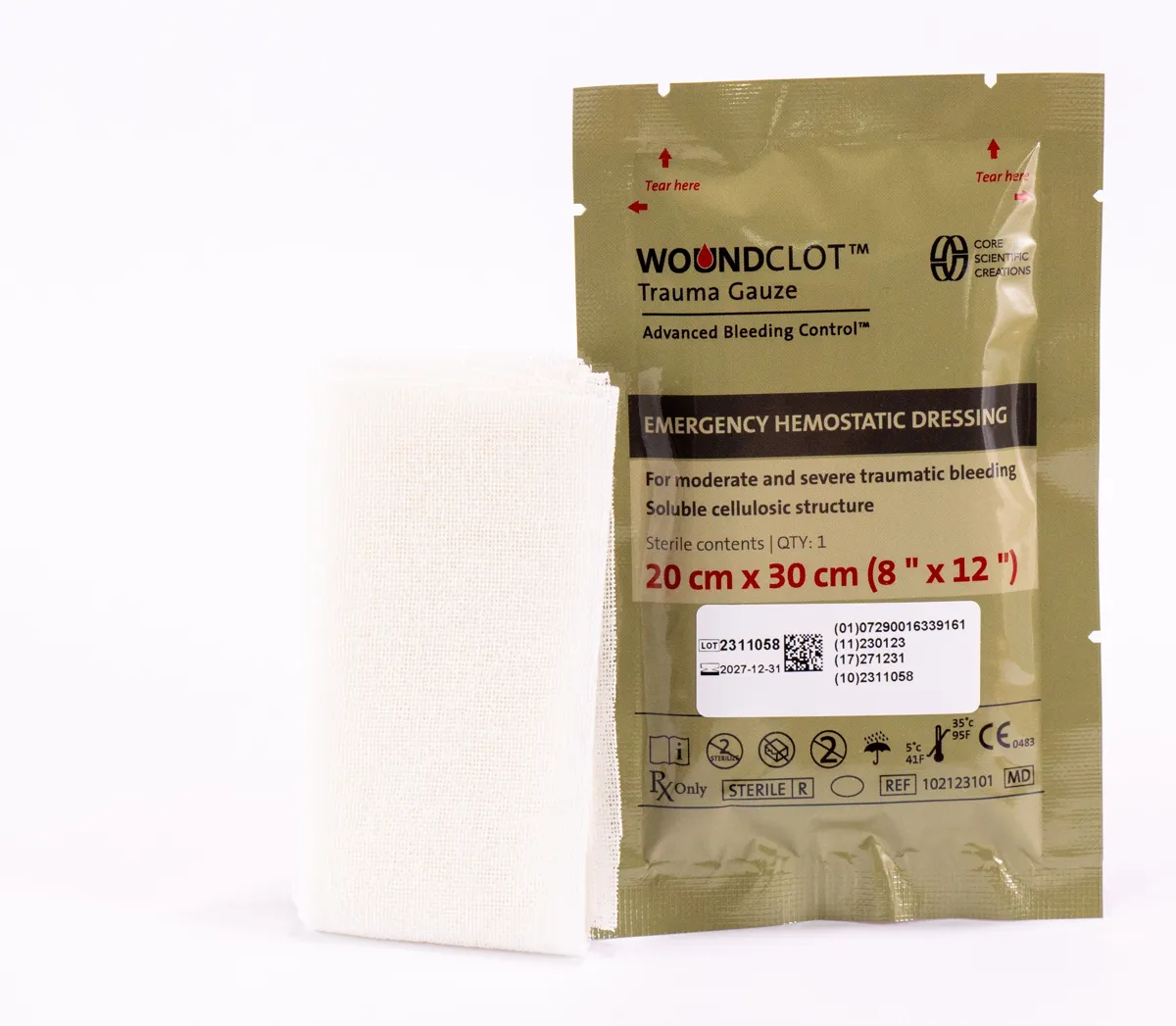 WoundClot™ Trauma Gauze 20x30 cm