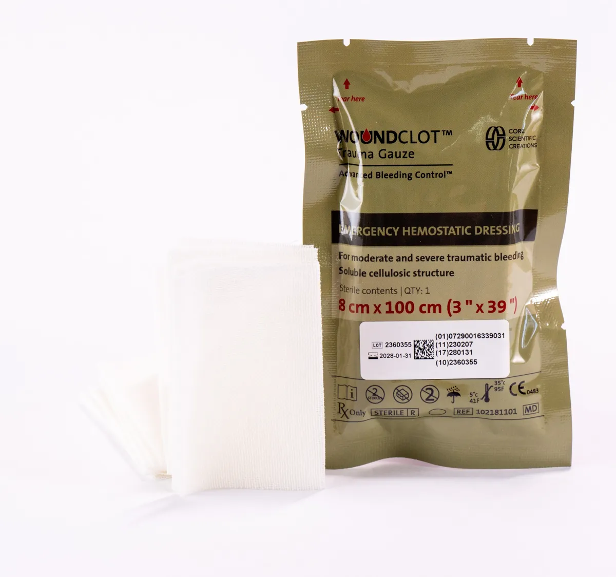 WoundClot™ Trauma Gauze 8x100 cm